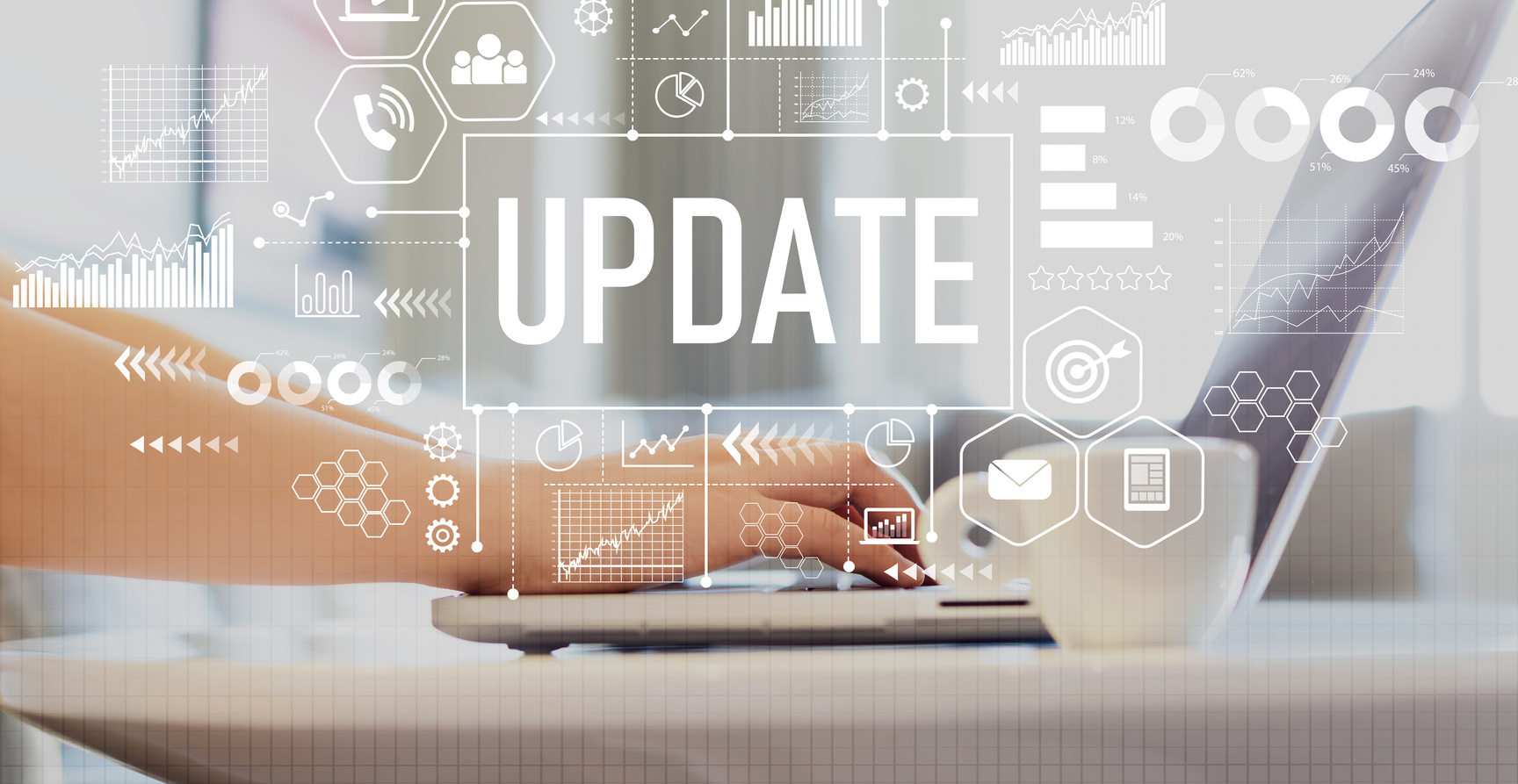 Update with woman using a laptop
